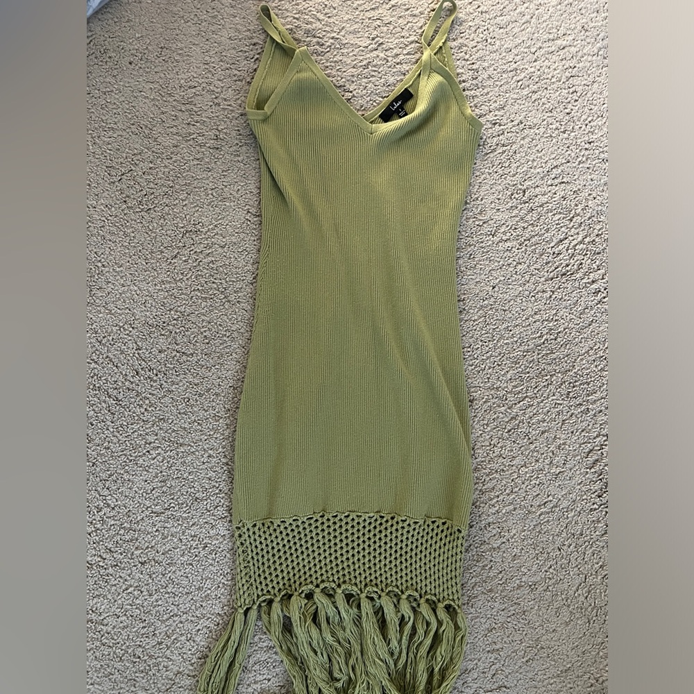 Lulus Green Tassle Dress